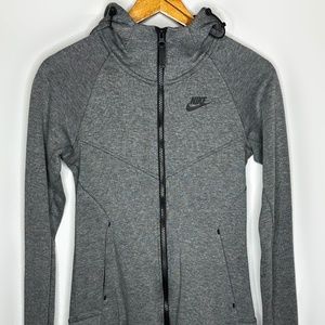 Nike Tech Fleece Zip Hoodie WOMEN - GRAY GREY - XSMALL